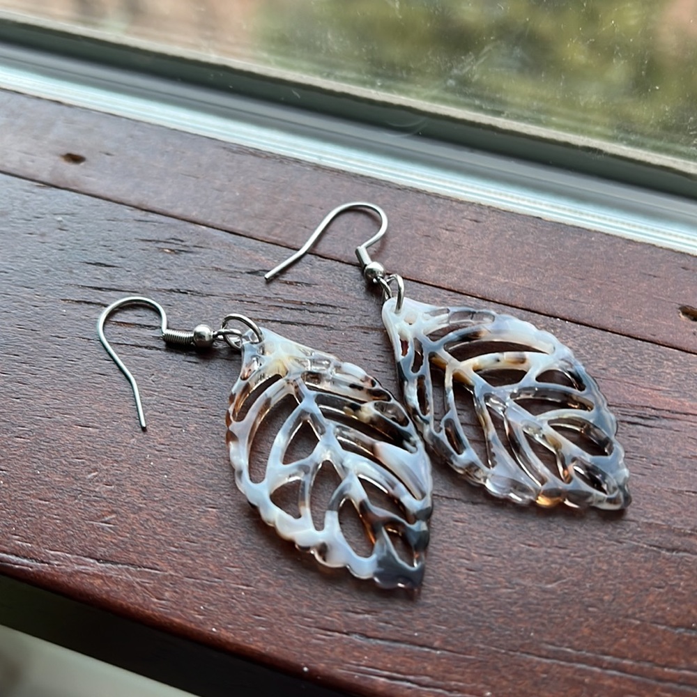 Handmade leaf earrings
